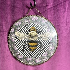 Hand Made Black and Yellow Bee Accent Decor
Vintage Flue Cover Glass frame